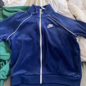 vintage velvet navy nike jacket